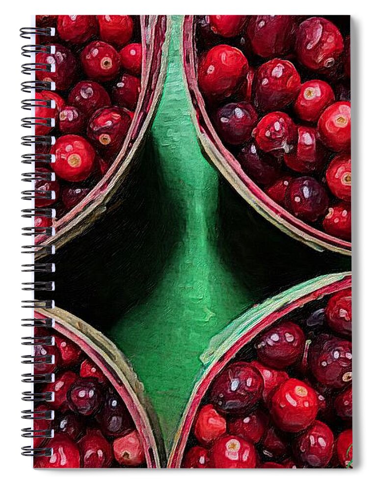 Brushstroke Spiral Notebook featuring the photograph Cranberries in Baskets by Jori Reijonen