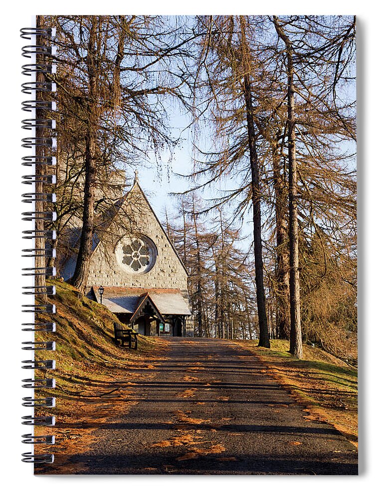 Aberdeenshire Spiral Notebook featuring the photograph Crathie Church by Tanya C Smith