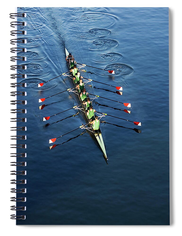 Viewpoint Spiral Notebook featuring the photograph Crew Team Rowing by Fuse