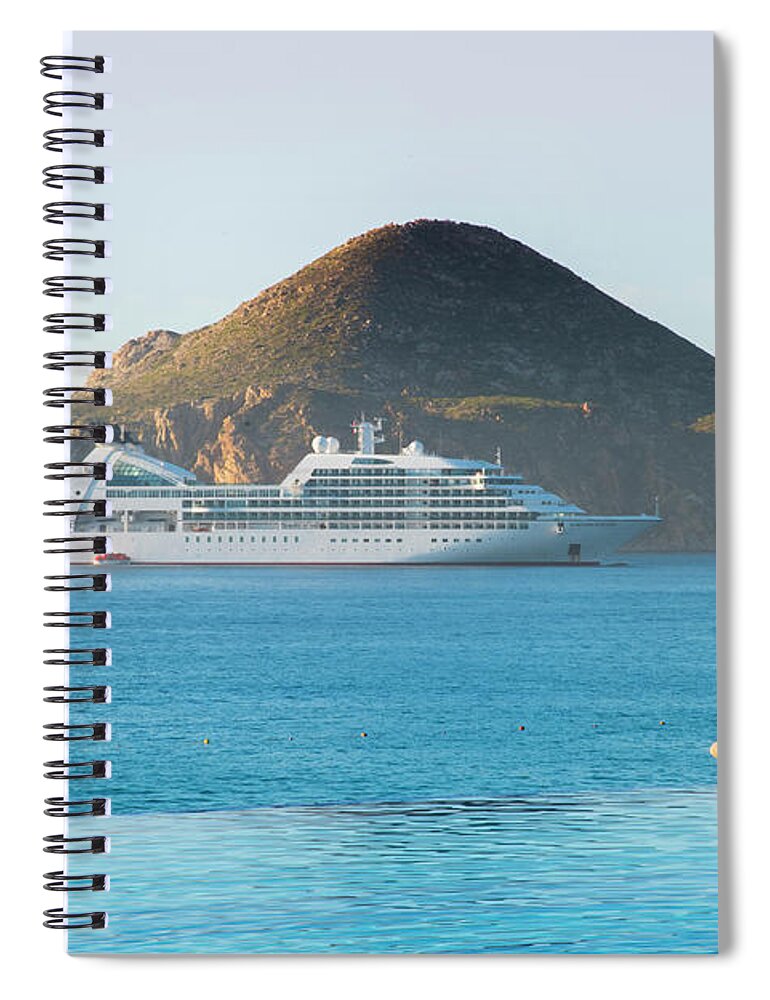 Cabo Spiral Notebook featuring the photograph Cruise Ship View by Bill Cubitt