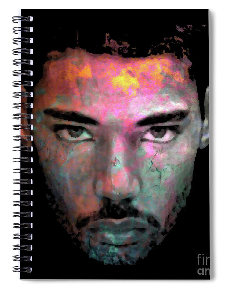 Faces Spiral Notebook featuring the digital art Cryptofacia No. 87 - Max by Walter Neal