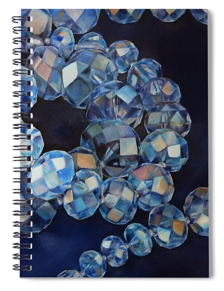Still Life Spiral Notebook featuring the painting Crystal Blue by K M Pawelec