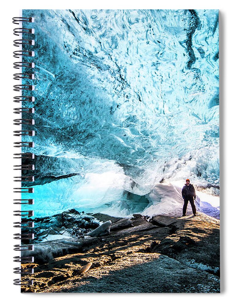 People Spiral Notebook featuring the photograph Crystal Ice-cave by Pall Jokull - Www.flickr.com/photos/palljokull