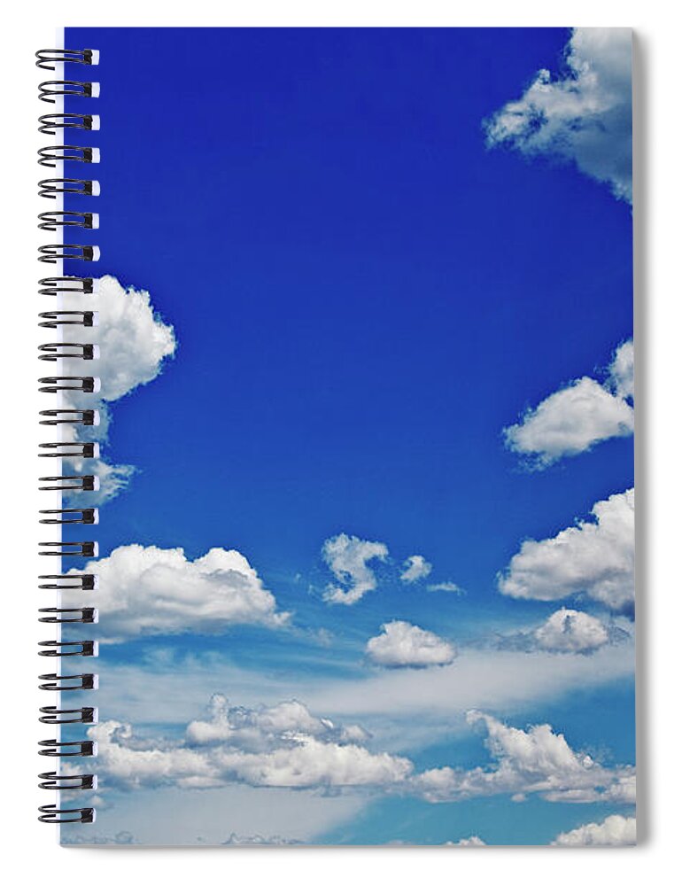 Scenics Spiral Notebook featuring the photograph Cumulus Clouds And Blue Sky by John W Banagan
