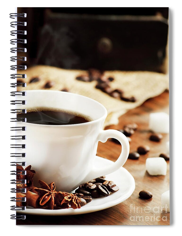 Coffee Spiral Notebook featuring the photograph Cup of coffee by Jelena Jovanovic