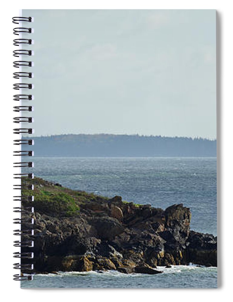 Water's Edge Spiral Notebook featuring the photograph Curtis Island Lighthouse by S. Greg Panosian