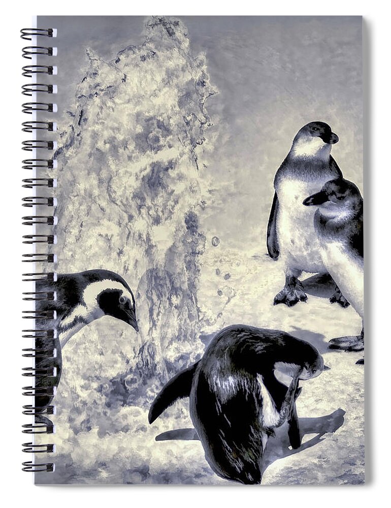 Penguins Spiral Notebook featuring the photograph Cute Penguins by Pennie McCracken