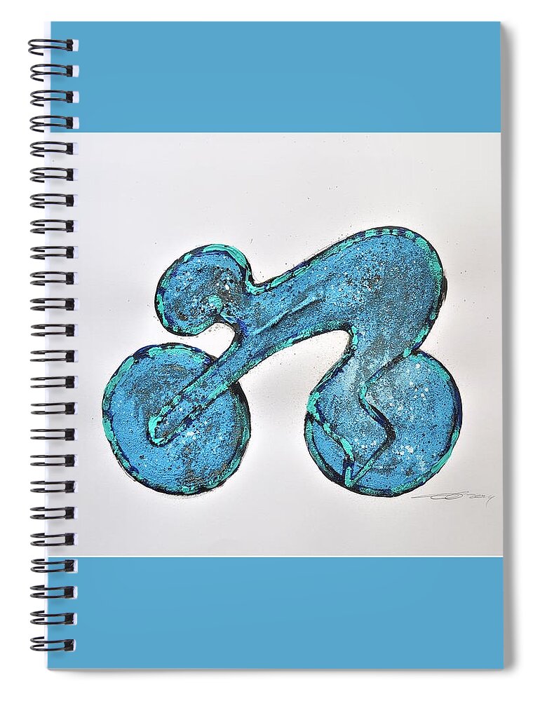 Bike Spiral Notebook featuring the mixed media Cyclers 6 by Eduard Meinema