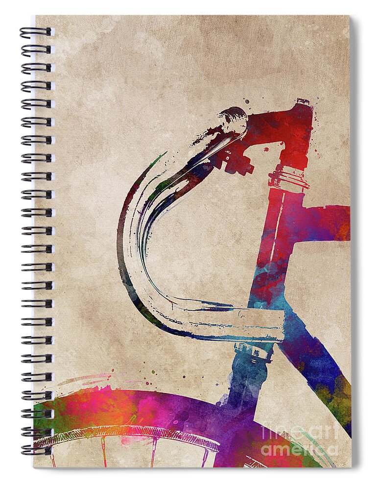 Cycling Spiral Notebook featuring the digital art Cycling Bike art by Justyna Jaszke JBJart