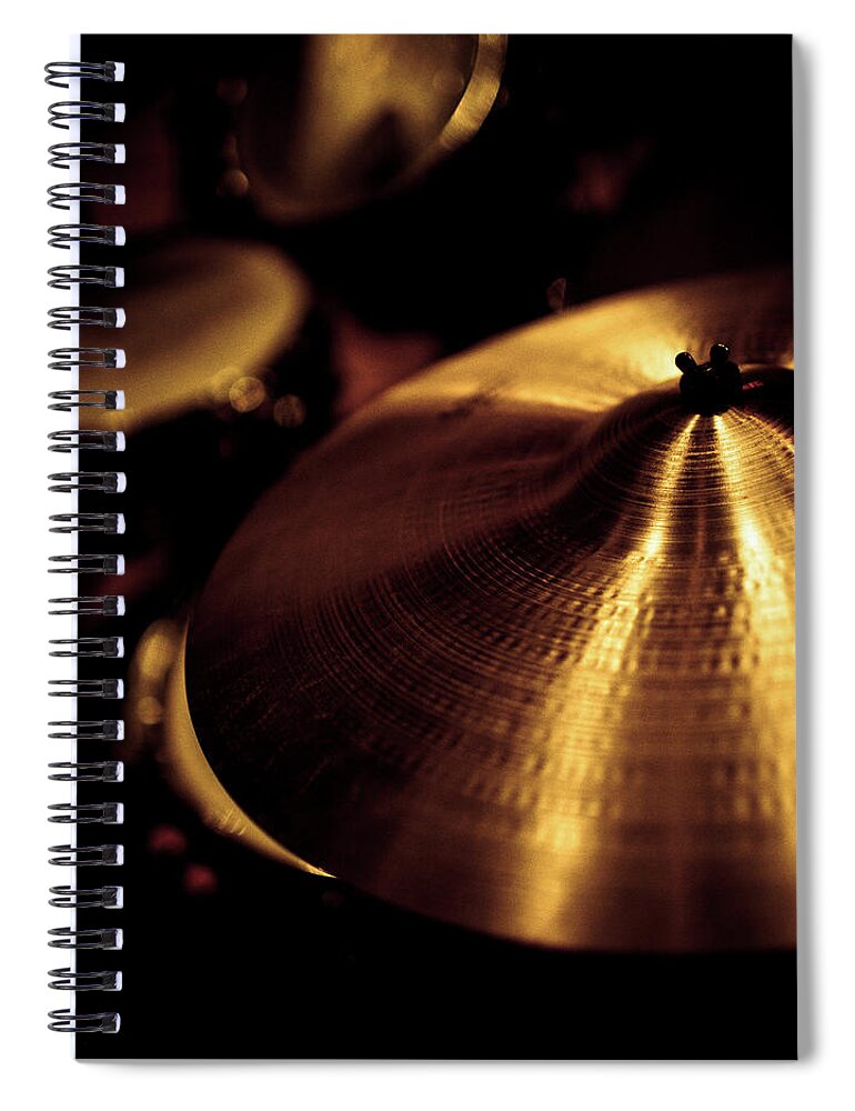 Music Spiral Notebook featuring the photograph Cymbals by Thepalmer