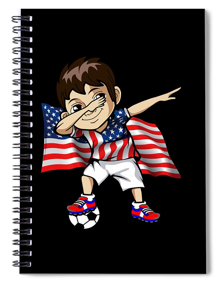 Dabbing American Boy USA American Flag Cool Awesome Dance Meme Jersey Funny  Dab Gift Spiral Notebook by Cherry Moriones - Fine Art America