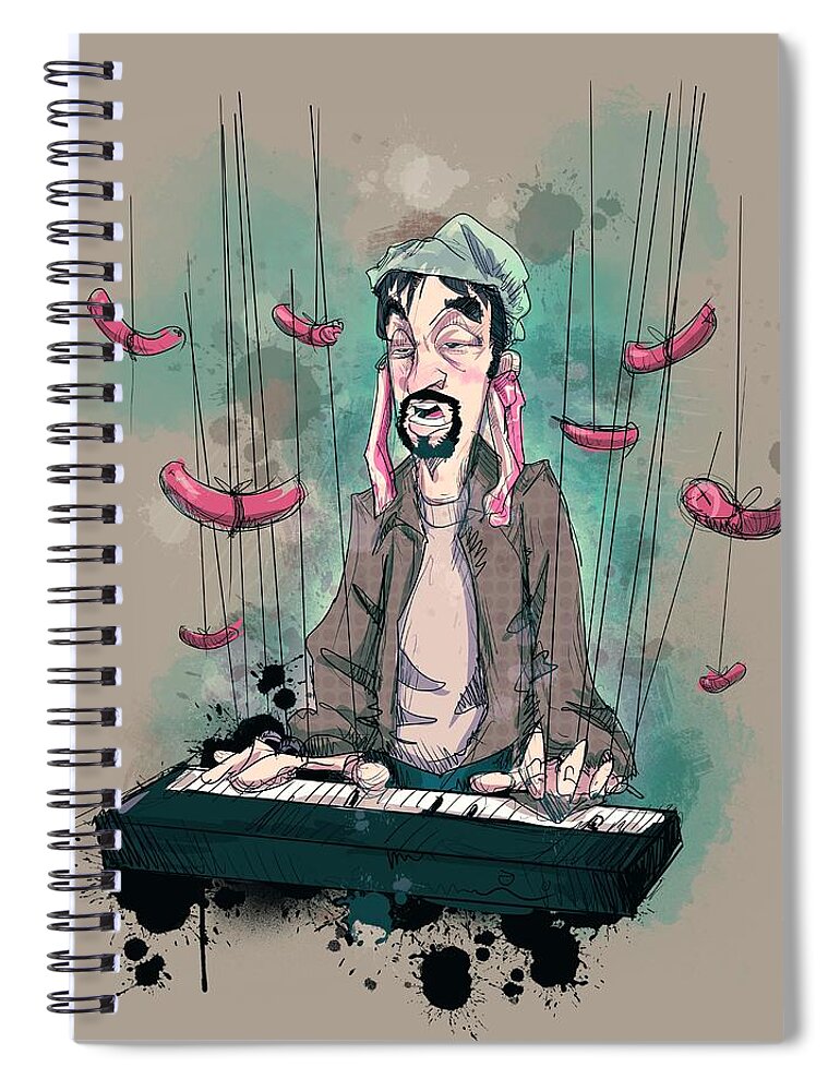 Tom Green Spiral Notebook featuring the drawing Daddy Would You Like Some Sausage by Ludwig Van Bacon
