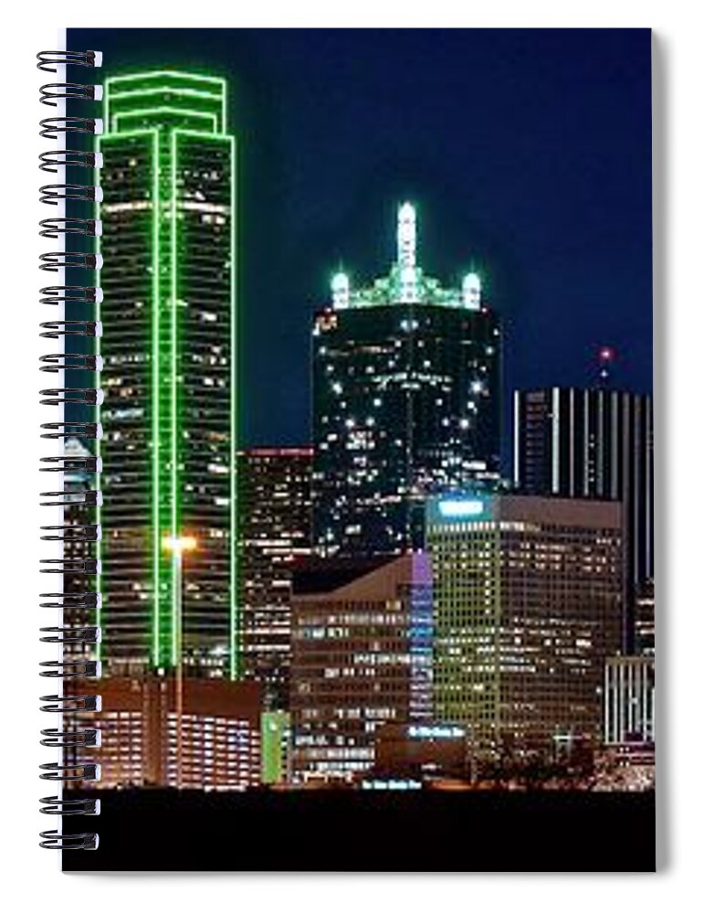 Dallas Spiral Notebook featuring the photograph Dallas in the Rear View by Frozen in Time Fine Art Photography