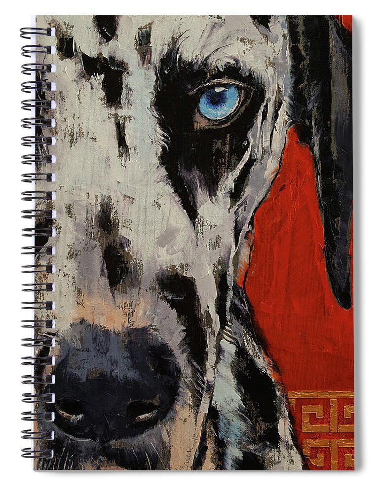 Dog Spiral Notebook featuring the painting Dalmatian by Michael Creese