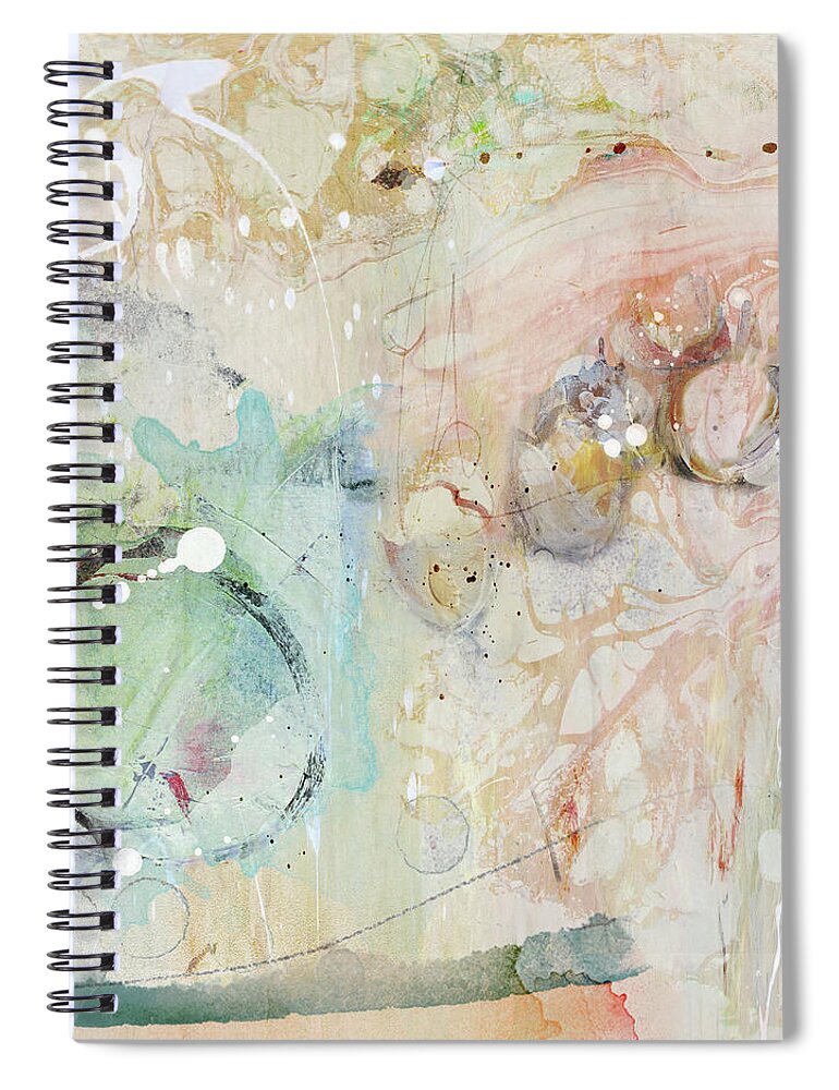 Abstract Spiral Notebook featuring the mixed media Dancing With Venus by Karen Lynch