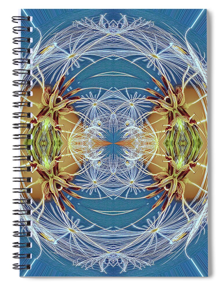 Fractal Art Spiral Notebook featuring the digital art Dandelion Wishes by Connie Publicover
