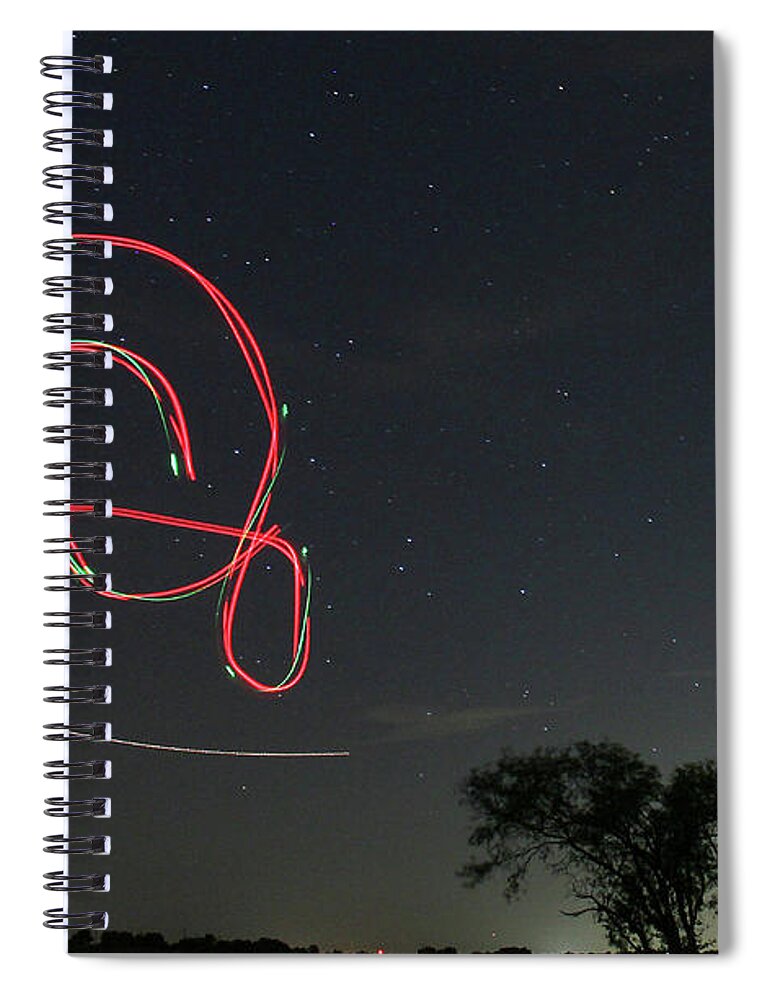 Lightpainting Spiral Notebook featuring the photograph Darth by Andrew Nourse