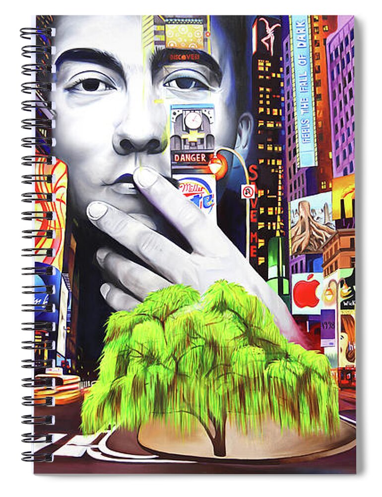 The Dave Matthews Band Spiral Notebook featuring the painting Dave Matthews Dreaming Tree by Joshua Morton