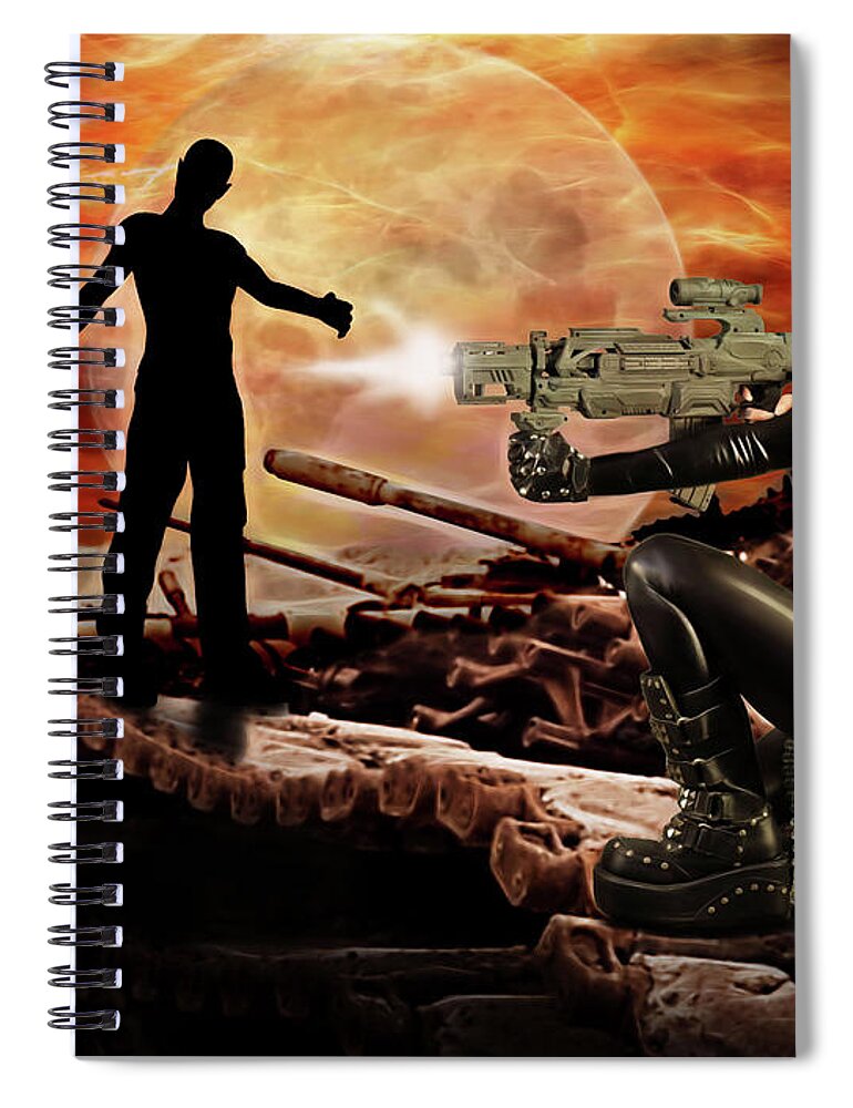 Dead Spiral Notebook featuring the photograph Dawn Of The Dead by Jon Volden