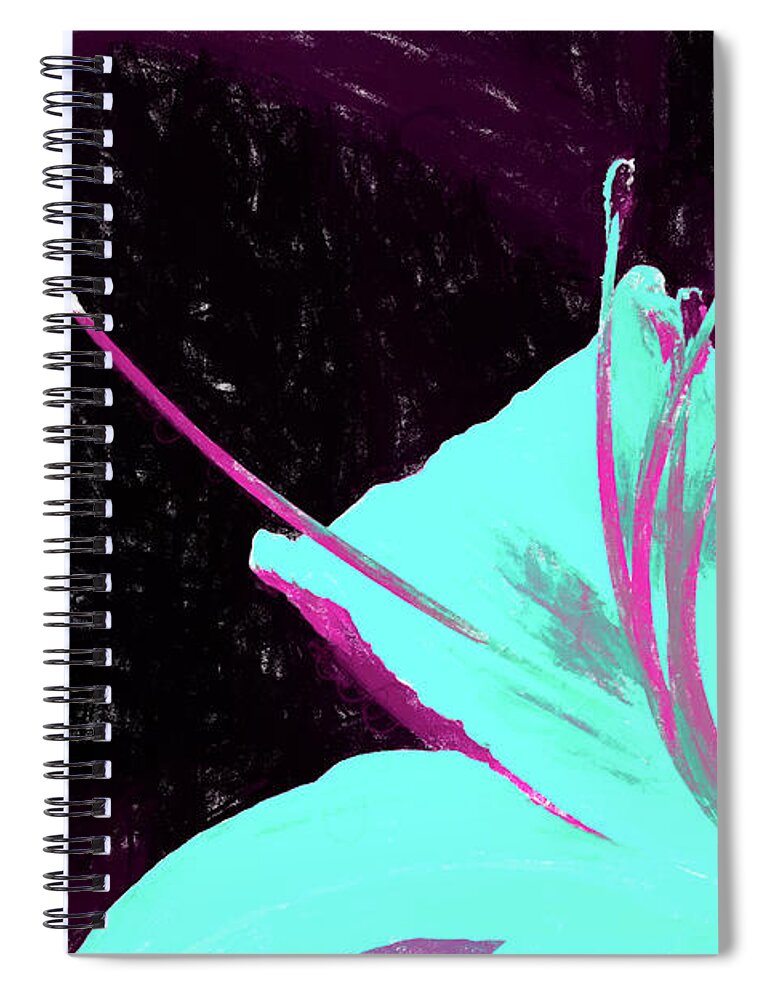 Day Lily Spiral Notebook featuring the digital art Day Lily Dual Tone by Jason Fink