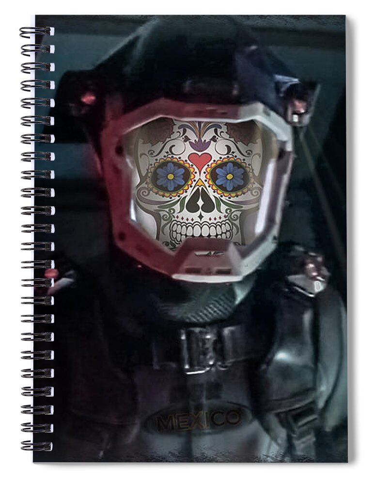 Mexican Spiral Notebook featuring the photograph Day of the Dead Astronaut by Micah Offman