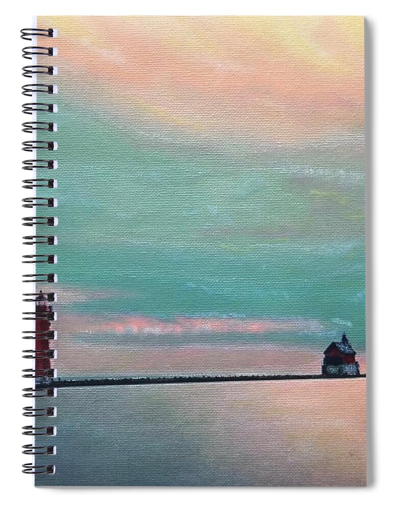 Daybreak Spiral Notebook featuring the painting Daybreak by Cara Frafjord
