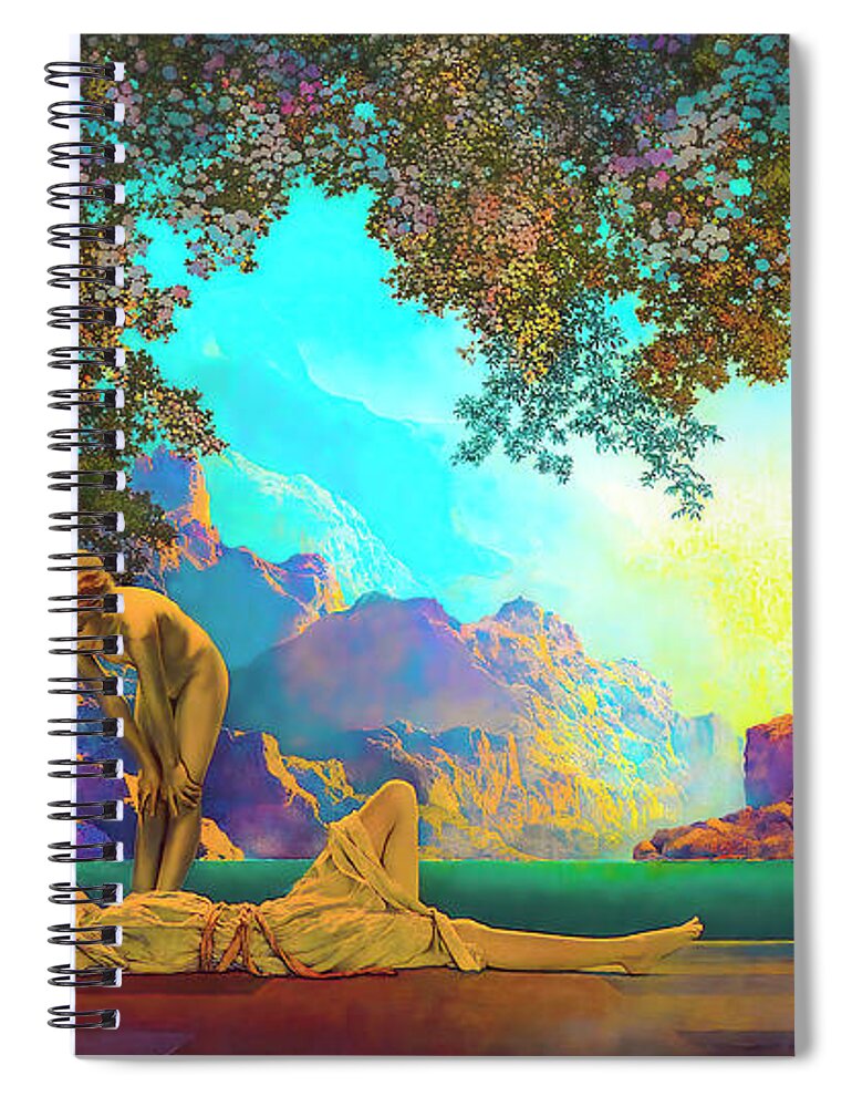 Daybreak Spiral Notebook featuring the painting Daybreak by Maxfield Parrish