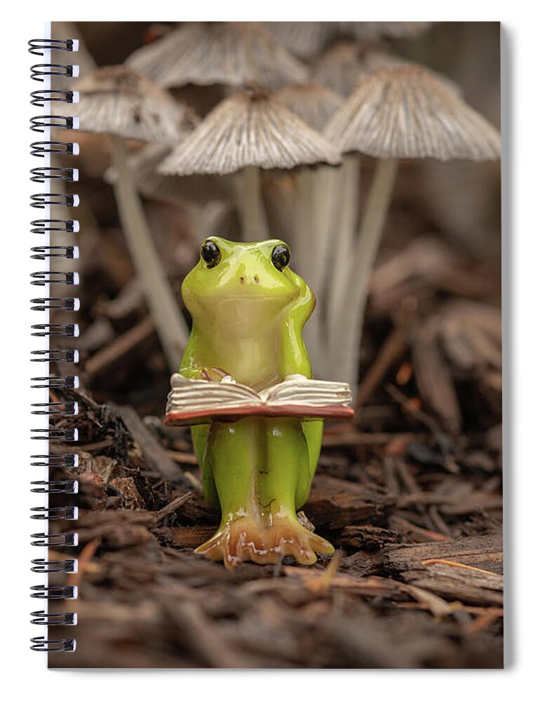 Frog Spiral Notebook featuring the photograph Daydreaming Among The Toadstools by Arthur Oleary
