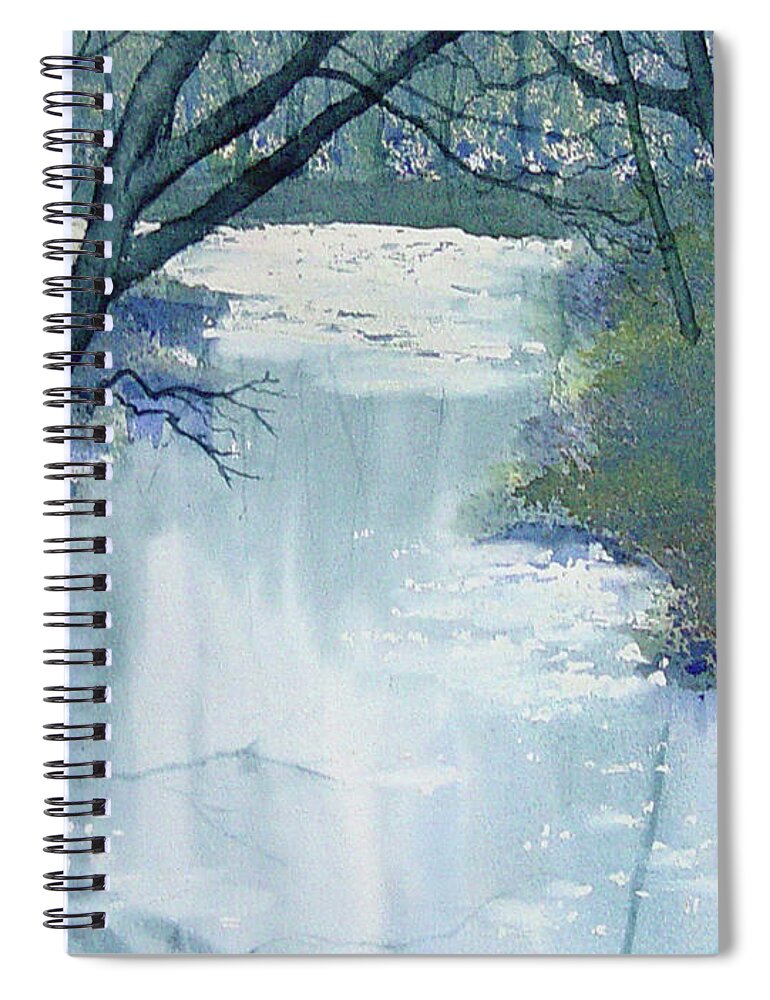 Watercolour Spiral Notebook featuring the painting Dazzle on the Derwent by Glenn Marshall