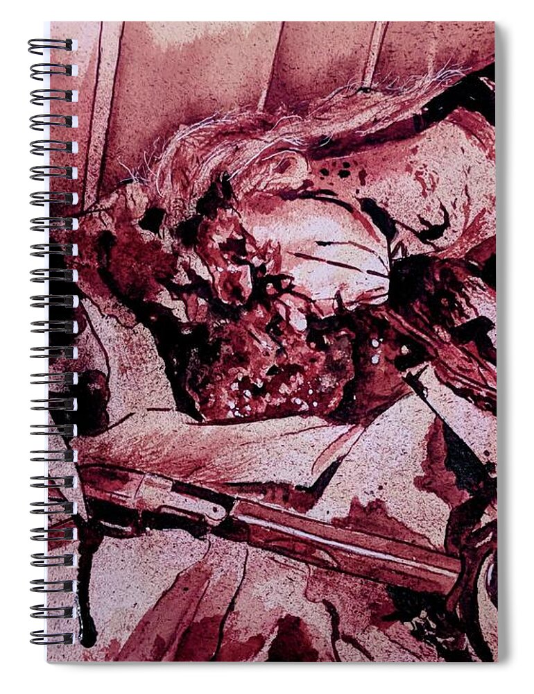 Ryan Almighty Spiral Notebook featuring the painting DEAD / MAYHEM fresh blood by Ryan Almighty