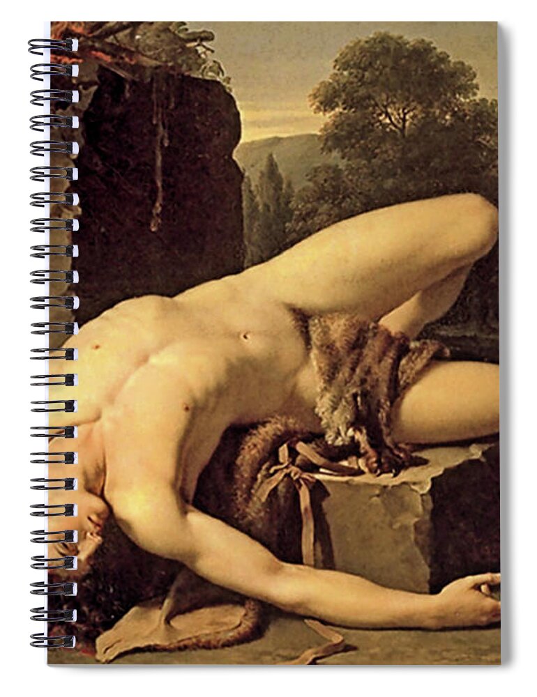 Montpellier Spiral Notebook featuring the painting Death of Abel by Francois Xavier Fabre