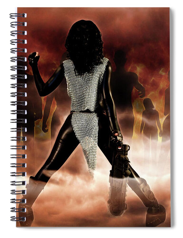 Zombie Spiral Notebook featuring the photograph DeathStalker vs Evil Dead by Jon Volden