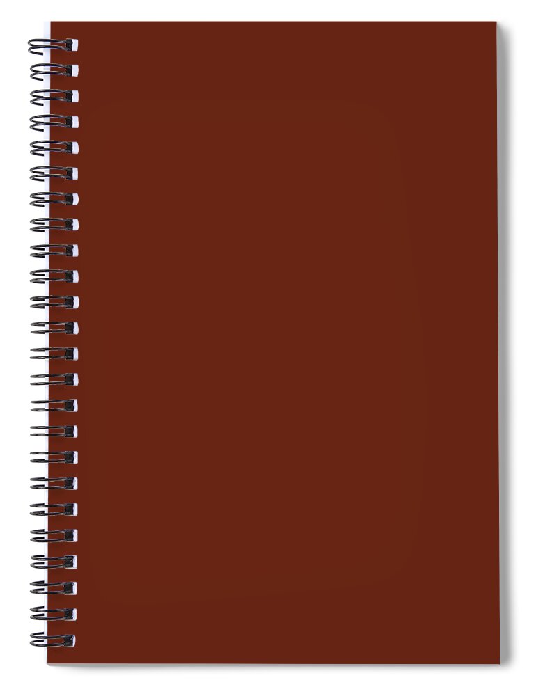 Deep Spiral Notebook featuring the digital art Deep Reddish Brown Solid Plain Color for Home Decor Pillows Blankets by Delynn Addams