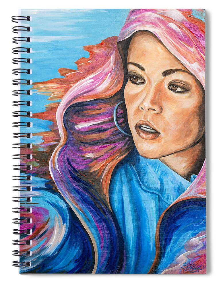 Fine Art Spiral Notebook featuring the painting Deep into the Color by Sylvia Aldebol