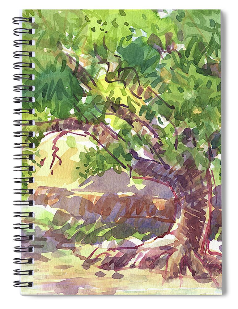 Lake Shore Spiral Notebook featuring the painting Deer Lake Oaks by Judith Kunzle