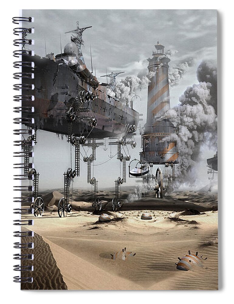 Ship Spiral Notebook featuring the digital art Dehydration by George Grie