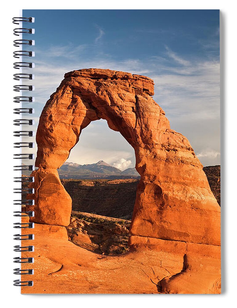Arch Spiral Notebook featuring the photograph Delicate Arch Rock Formation by Pgiam