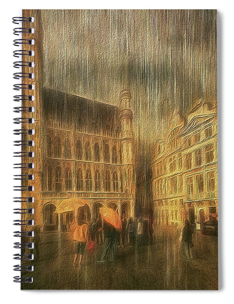 La Grande Place Spiral Notebook featuring the photograph Deluge by Leigh Kemp