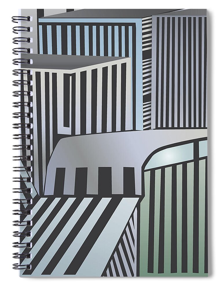 Digital Spiral Notebook featuring the digital art Den City by Kevin McLaughlin