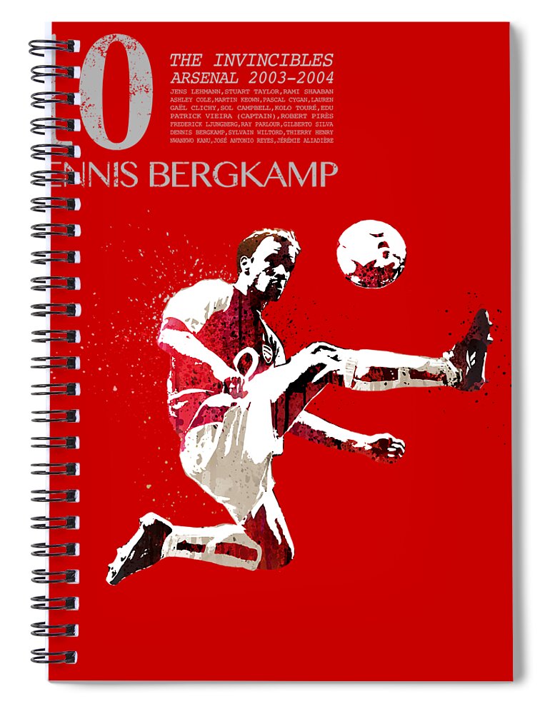 World Cup Spiral Notebook featuring the painting Dennis Bergkamp - invincibles arsenal by Art Popop