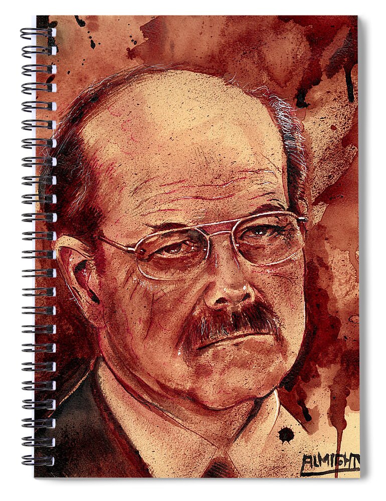 Ryan Almighty Spiral Notebook featuring the painting DENNIS RADER BTK port dry blood by Ryan Almighty