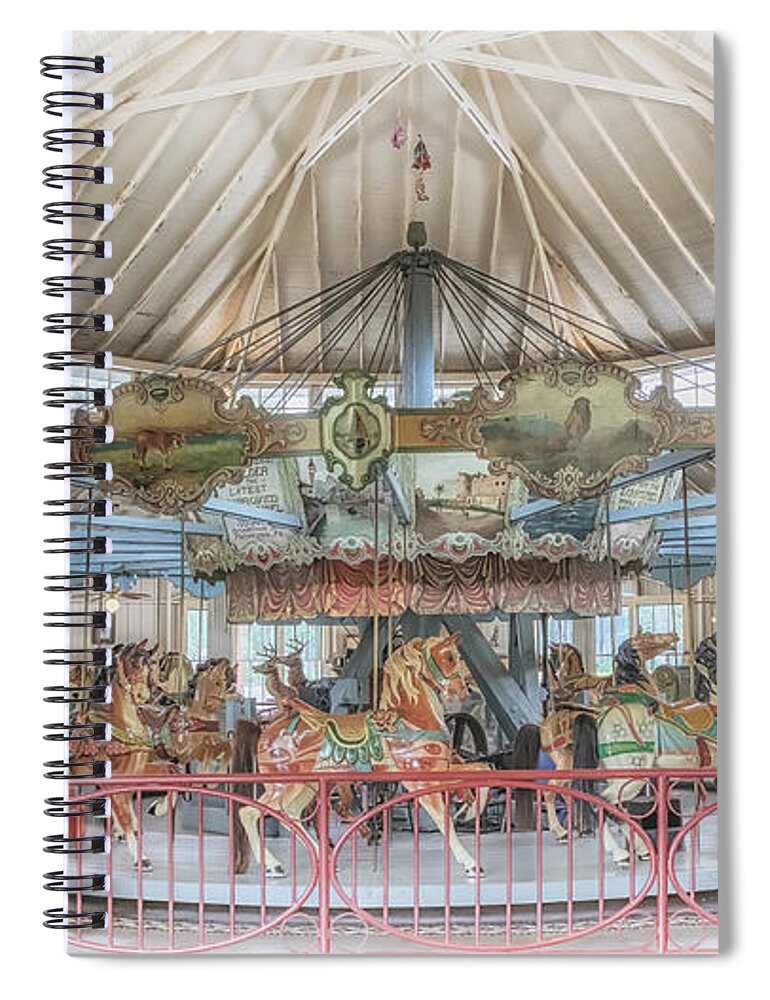 Carousel Spiral Notebook featuring the photograph Dentzel Carousel by Susan Rissi Tregoning