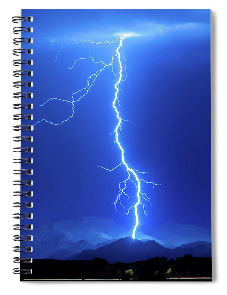 Lightning Spiral Notebook featuring the photograph 1102 Desert Lightning by Kenneth Johnson