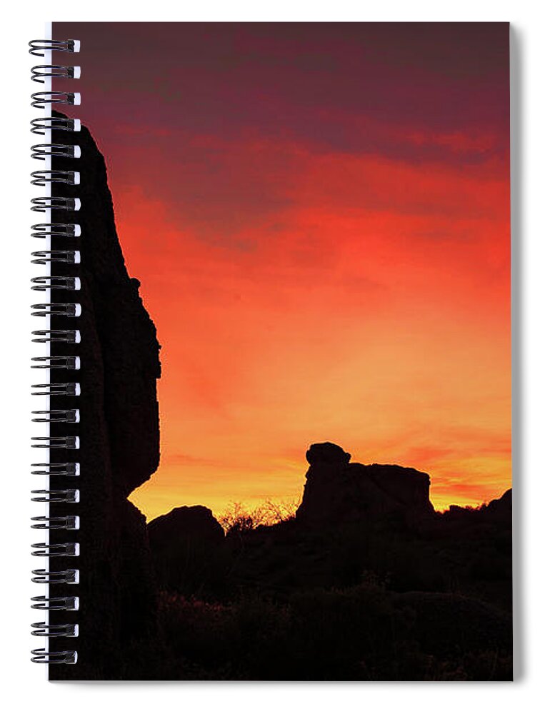2017 Spiral Notebook featuring the photograph Desert Sunset by Tim Kathka