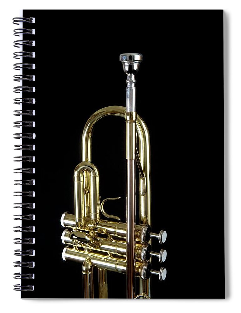 Curve Spiral Notebook featuring the photograph Detail Of A Trumpet by Junior Gonzalez