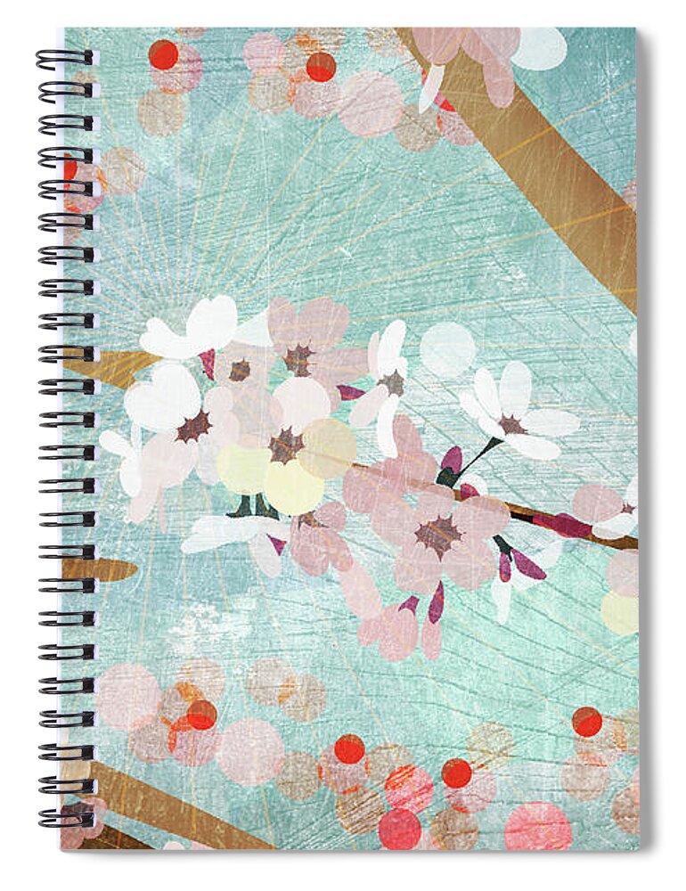 Season Spiral Notebook featuring the digital art Detail Of Cherry Blossoms by Jutta Kuss