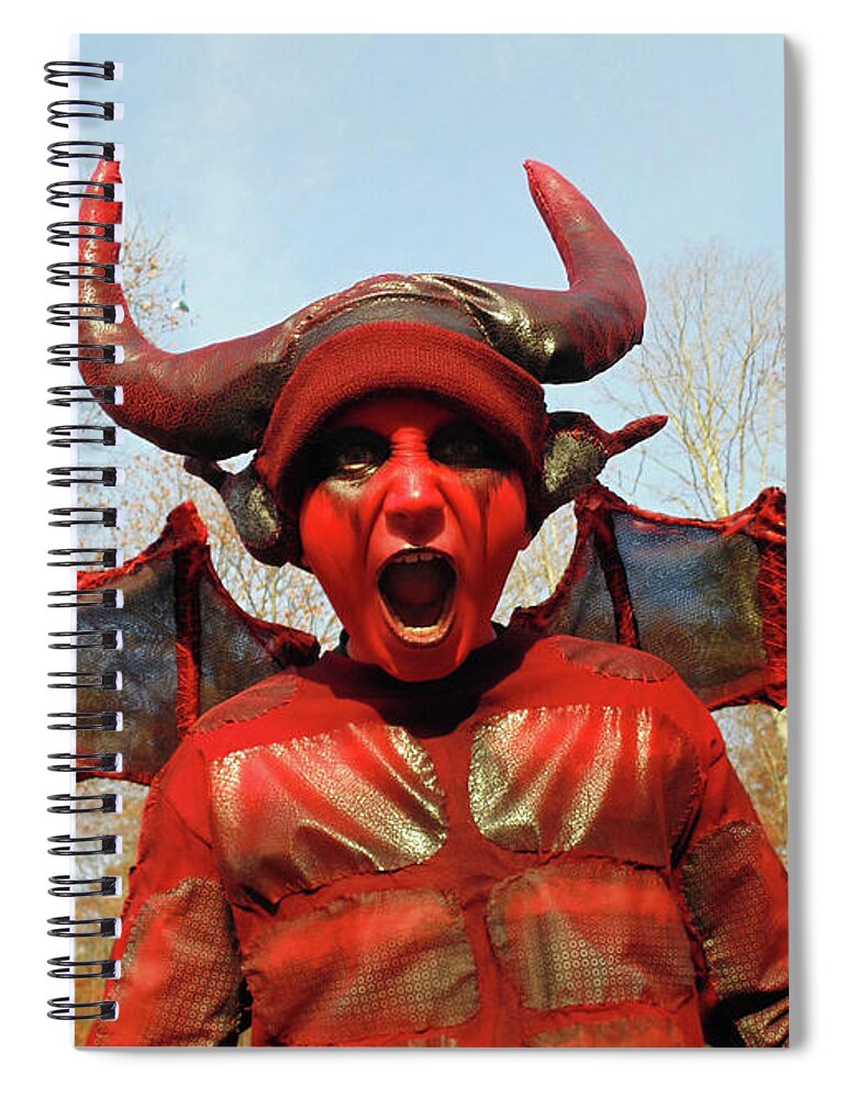 Halloween Spiral Notebook featuring the photograph Devil Costume 1 by Amy E Fraser