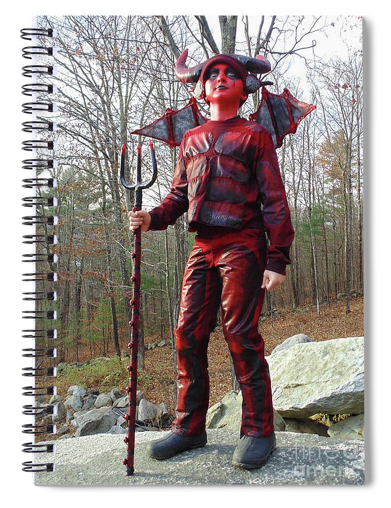 Halloween Spiral Notebook featuring the photograph Devil Costume 4 by Amy E Fraser