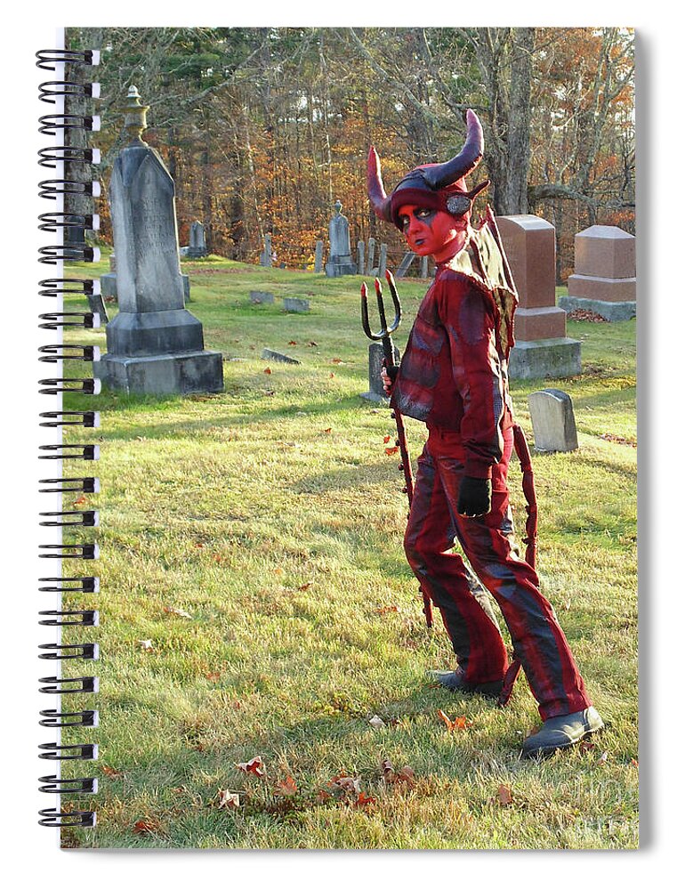 Halloween Spiral Notebook featuring the photograph Devil Costume 9 by Amy E Fraser