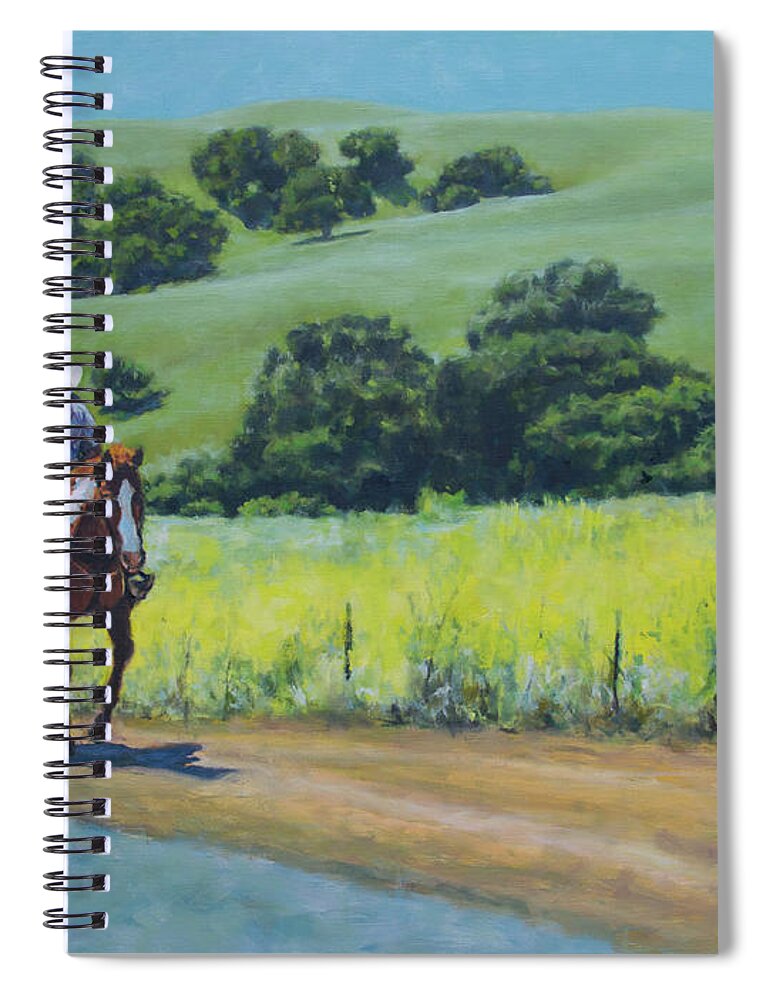 Cowboy Spiral Notebook featuring the painting Diablo Cowboy NO. 2 by Kerima Swain